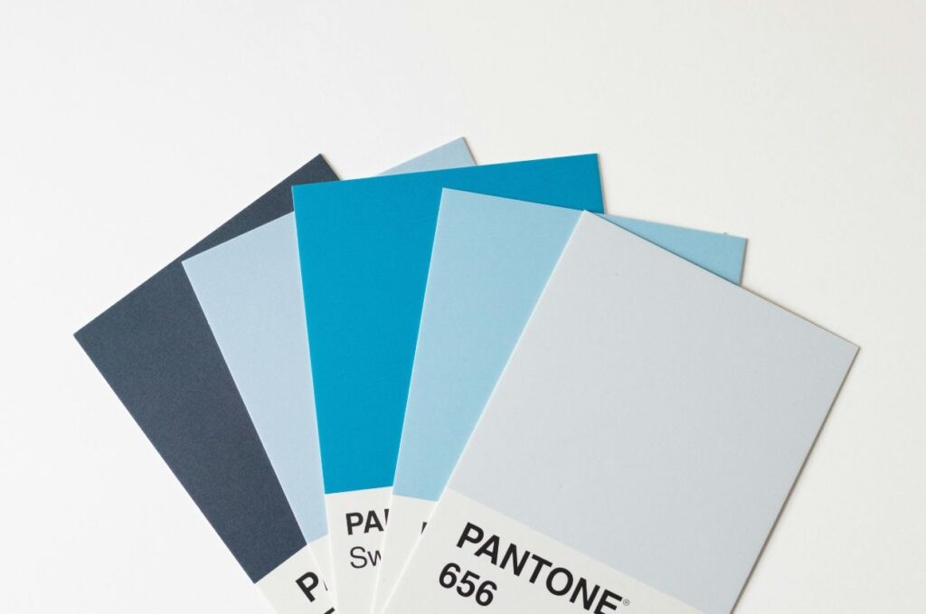 Muestra de las tarjetas de color Pantone
